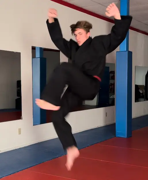 Me, mid-kick